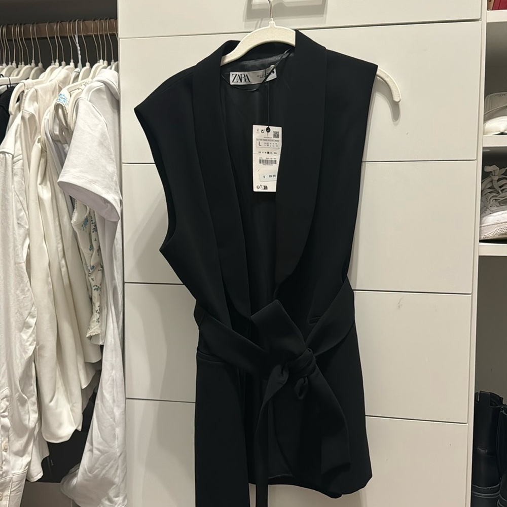 Belted tuxedo vest